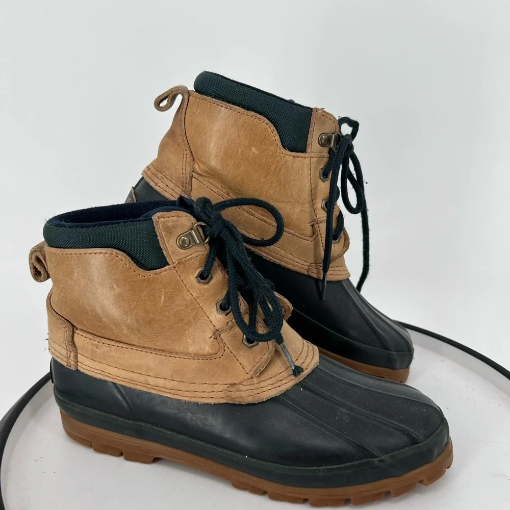 G. H. BASS GLACIAL DUCK BOOTS WATERPROOF WITH LEATHER AND‎ RUBBER UPPER